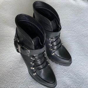 Zara Black Lace up Booties